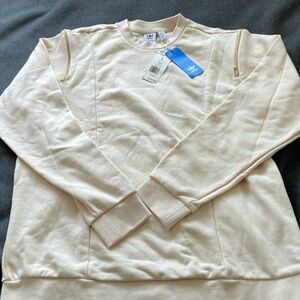 Adidas Women’s Crewneck Sweater (L) and Cargo Pants (M) Set, in Cream, New w/Tag